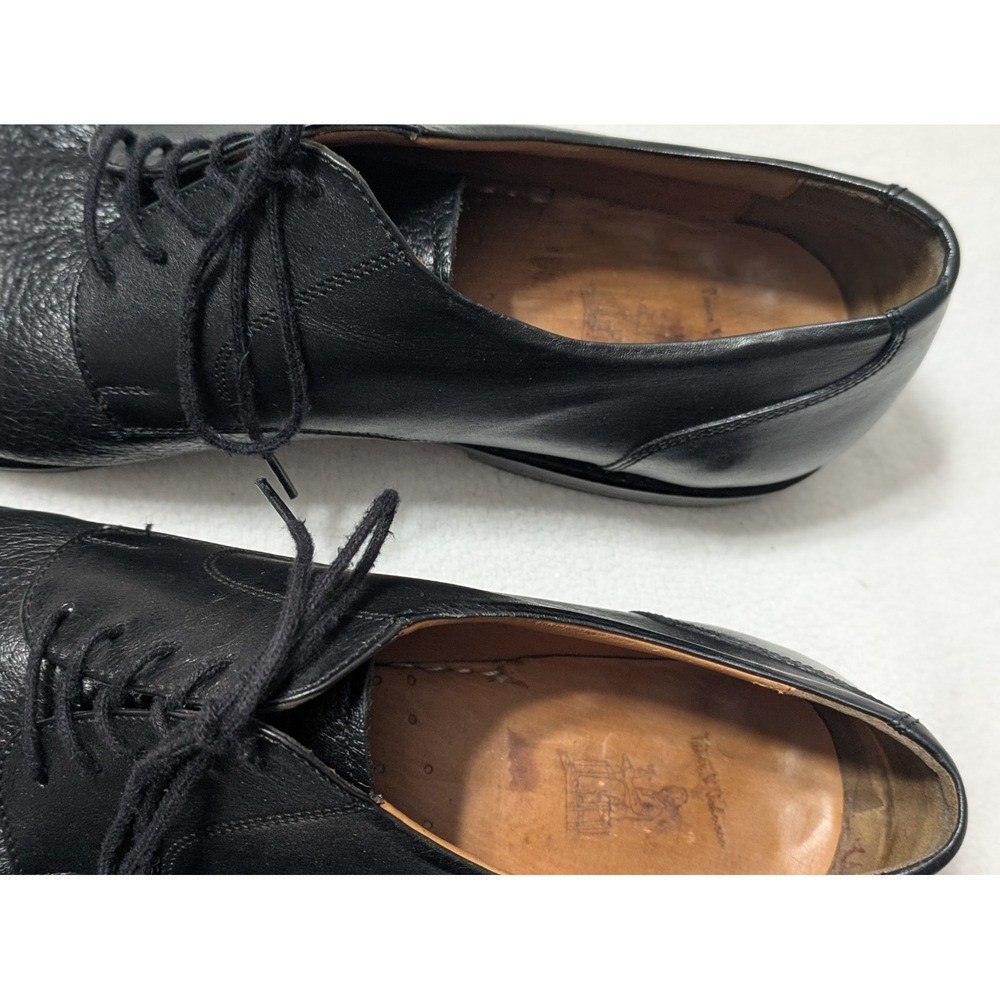 Tauer & Johnson Wellington Oxford Shoes Black Calf Deer Leather Mens Size 12.5 D